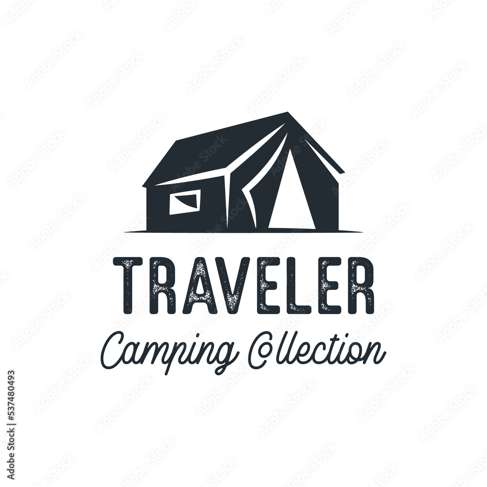 Fototapeta premium Tee graphic with camping tent