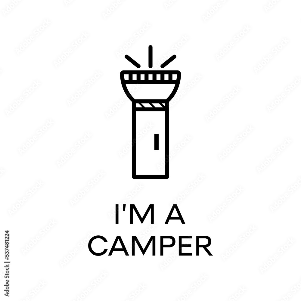 emblem with linear style text and flashlight emblem with linear style text and flashlight