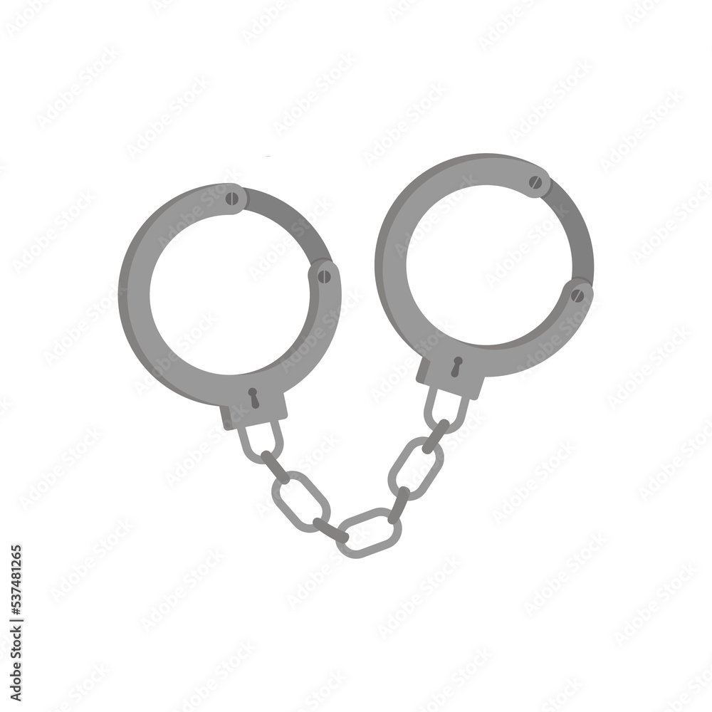 Handcuffs icon. Flat illustration of handcuffs vector icon for web design