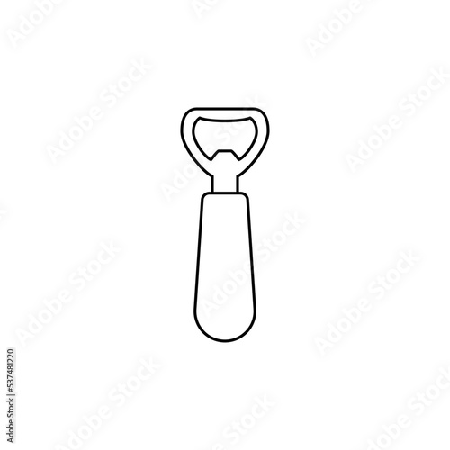 Bottle opener icon in line style icon, isolated on white background