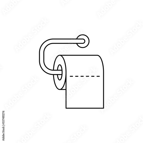 Toilet paper holder icon in line style icon, isolated on white background