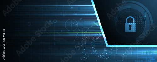 Cybersecurity and information or network protection. Future technology web services for business and internet project