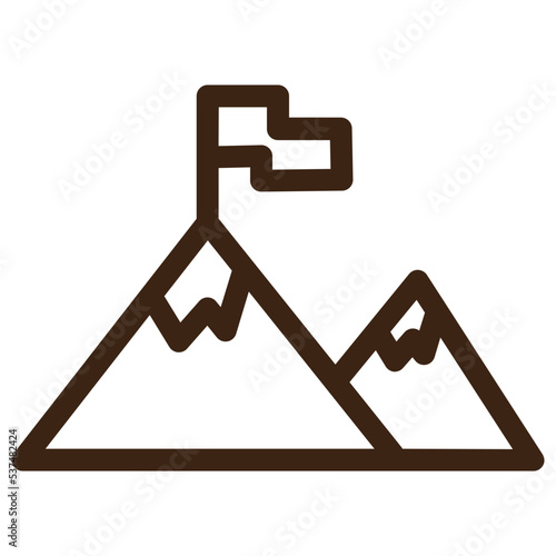 montain on style outline icon