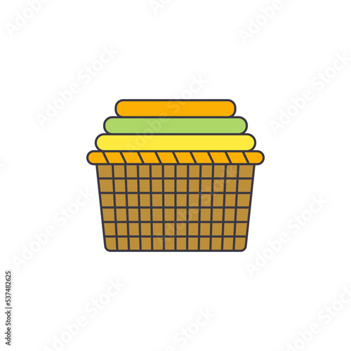 Basket clean cloth icon in color, isolated on white background 