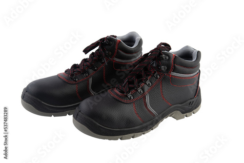 Safety shoes isolated on transparent background. 