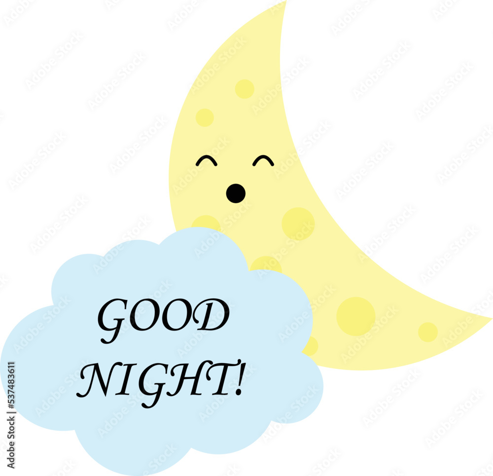 Good Night vector illustration.  cute icon clip art or images.