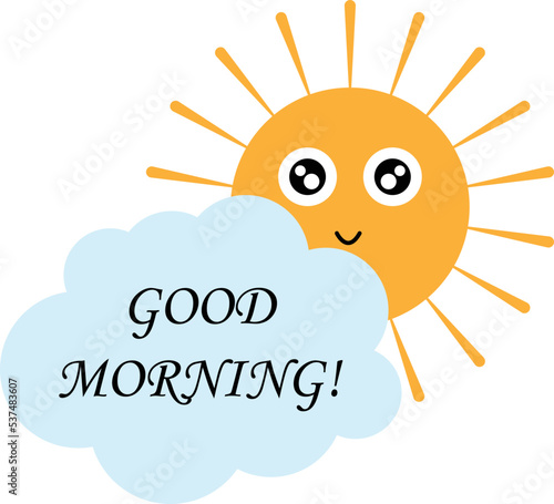 Good morning vector illustration. sun clip art or image.