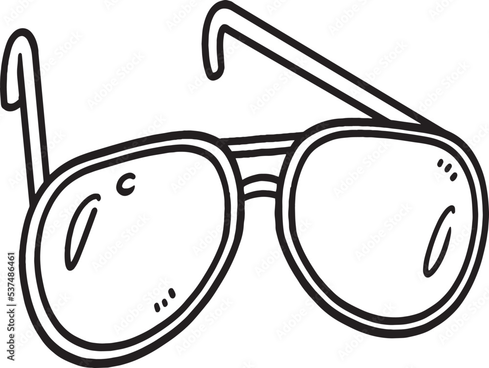 Sunglasses Isolated Coloring Page for Kids Stock Vector Adobe Stock