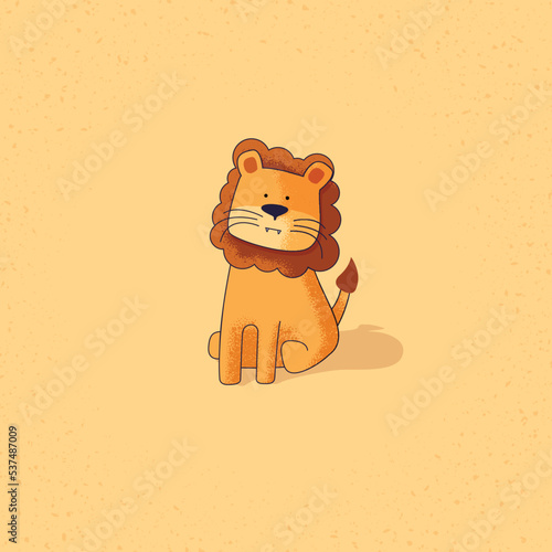Lion cartoon enjoying life