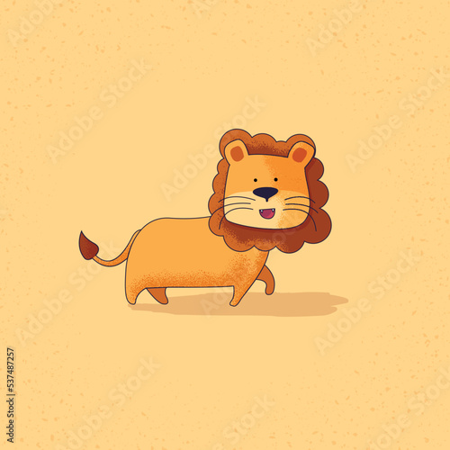 Lion cartoon enjoying life