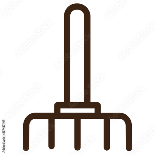 gardening pitchfork tools outline icon
