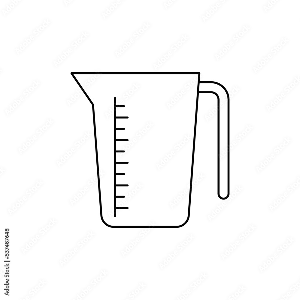 Measuring Water Cup Icon in line style icon, isolated on white background Measuring Water Cup Icon in line style icon, isolated on white background