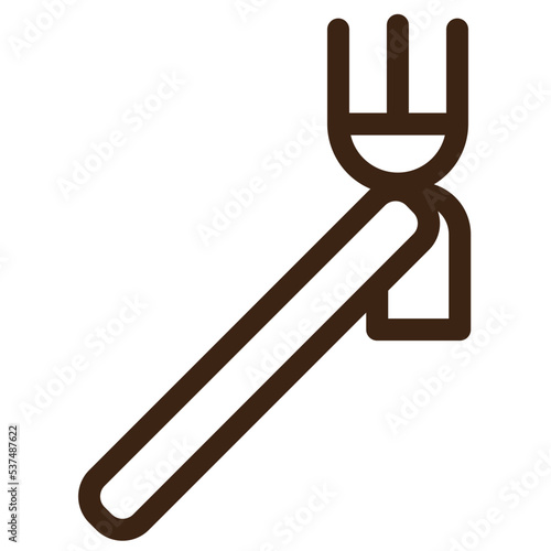 barn farm hoe rake tool outline icon