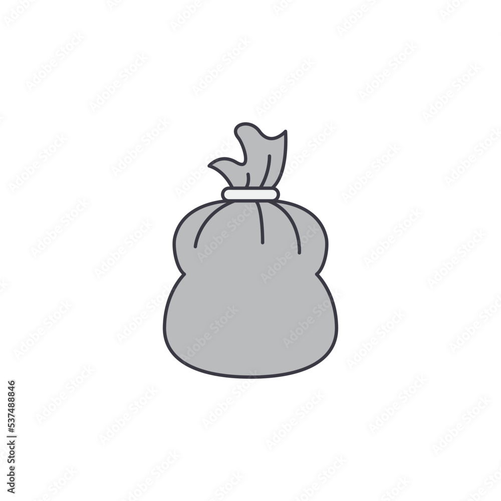 Garbage icon in color, isolated on white background Garbage icon in color, isolated on white background