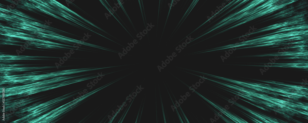 Fototapeta premium turquoise light explosion on black background