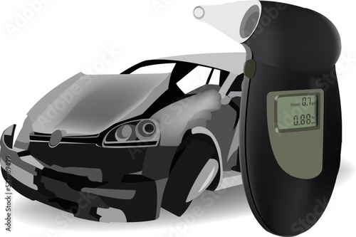 car crashed breathalyzer portable test-