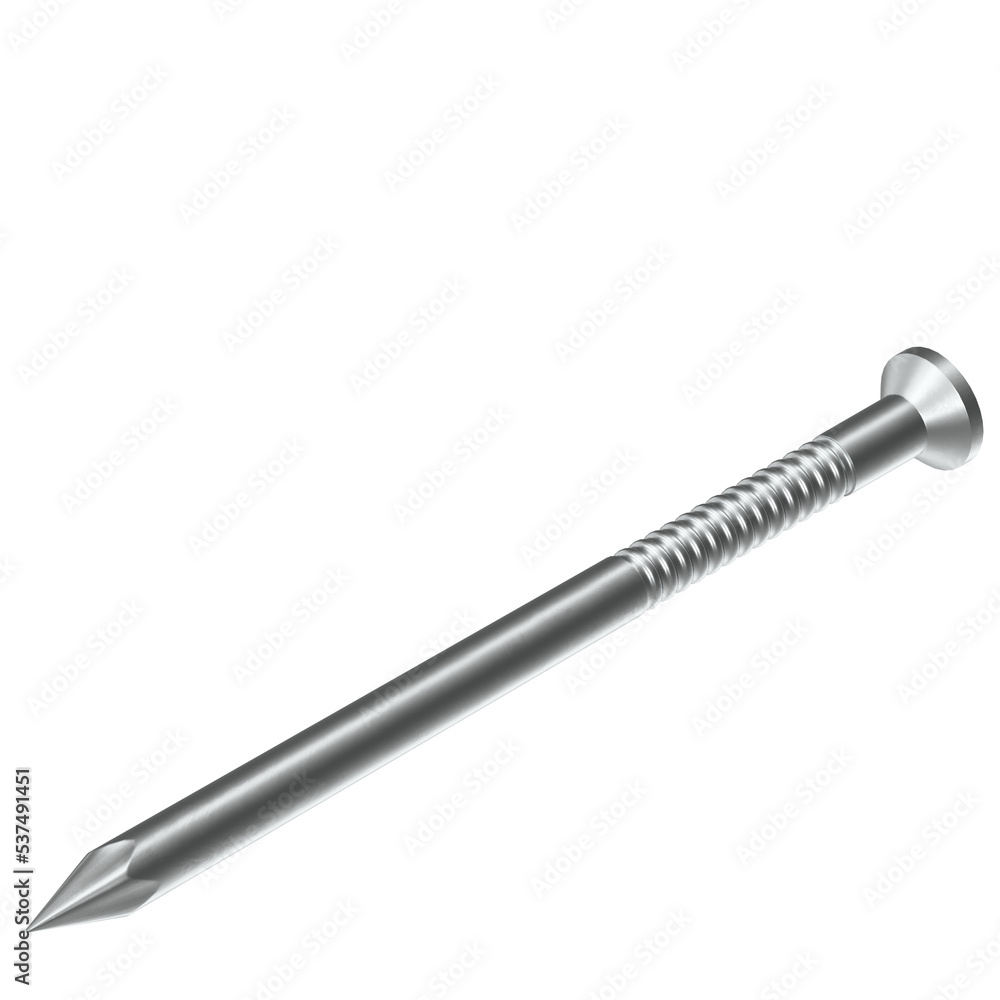 3d rendering illustration of an iron nail 3d rendering illustration of an iron nail