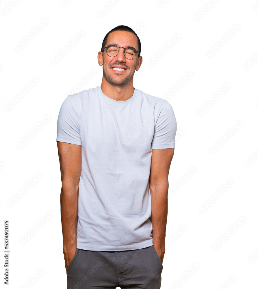 Fototapeta premium Happy young man laughing