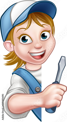 Builder Electrician Woman C...