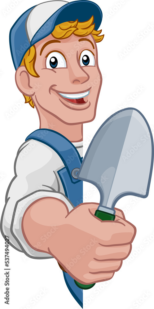 Gardener Cartoon Garden Spade Handyman Farmer Gardener Cartoon Garden Spade Handyman Farmer