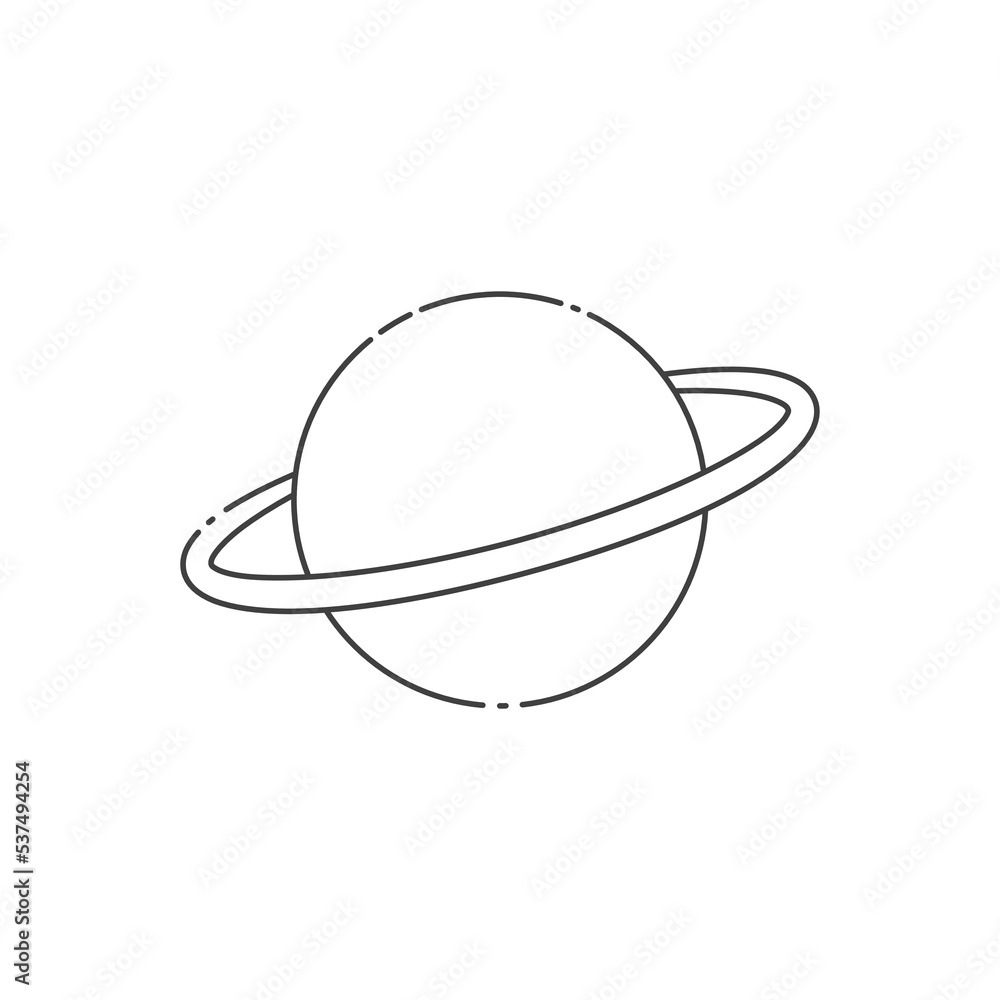 Outline Saturn vector icon on white background Outline Saturn vector icon on white background