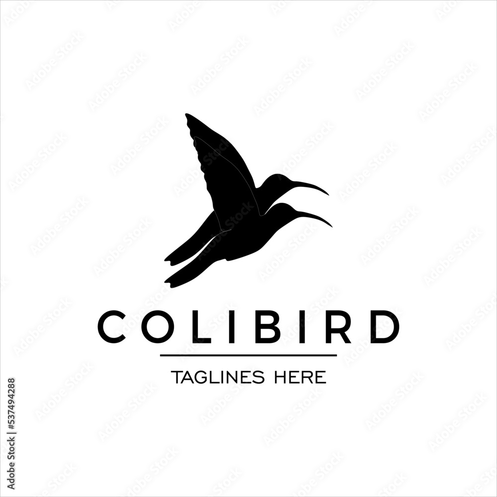 Obraz premium hummingbird logo vector illustration on white background
