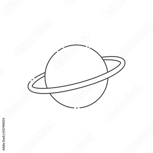 Outline Saturn vector icon on white background