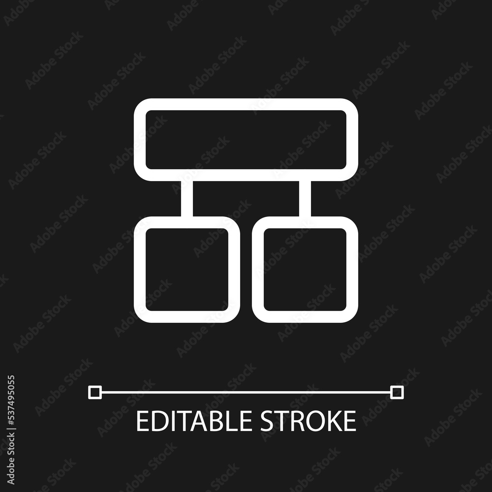 Vektorová grafika „Block diagram pixel perfect white linear ui icon for ...