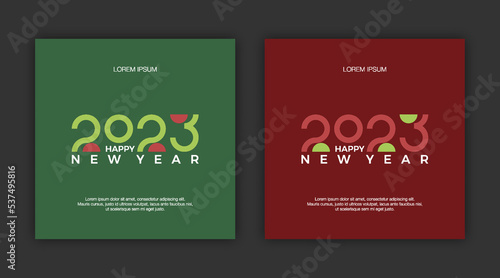 Happy new year 2023 feed ig and greetings card templates