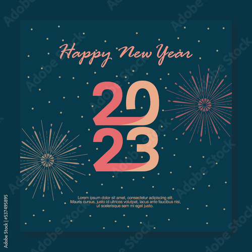 Happy new year 2023 feed ig and greetings card templates