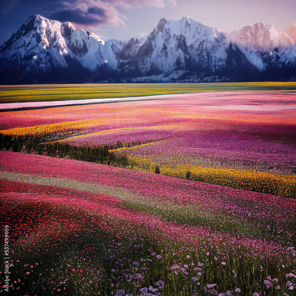 Fototapeta premium lavender field in the mountains