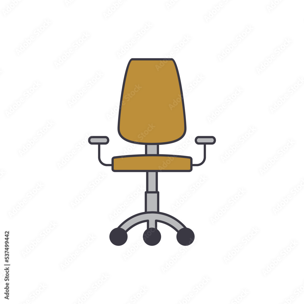 Chair icon in color, isolated on white background Chair icon in color, isolated on white background