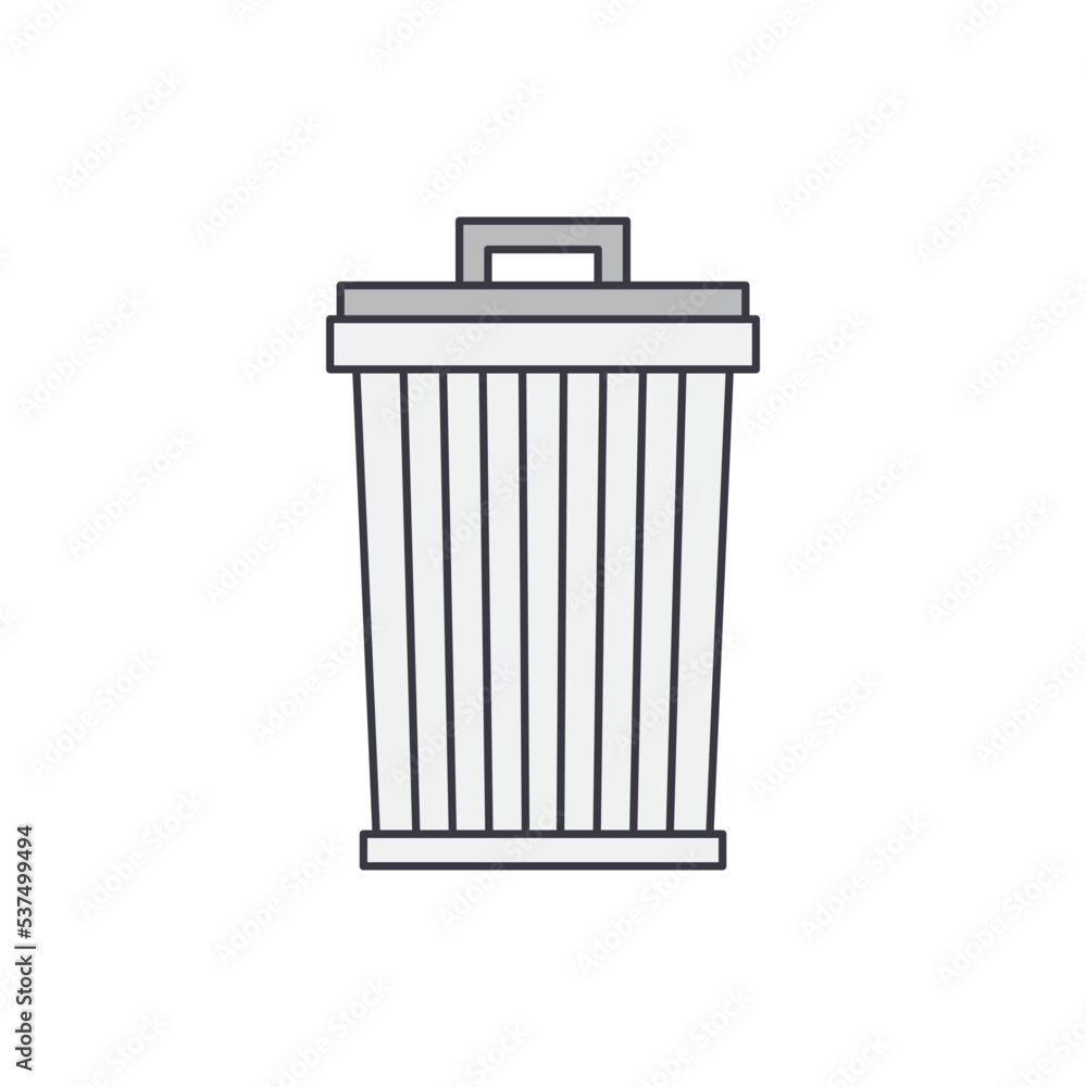 Trash bin icon in color, isolated on white background Trash bin icon in color, isolated on white background
