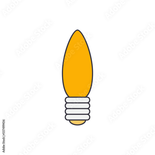 Candle bulb icon in color, isolated on white background 
