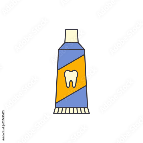 Toothpaste icon in color, isolated on white background 