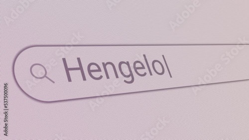 Search Bar Hengelo 
Close Up Single Line Typing Text Box Layout Web Database Browser Engine Concept photo