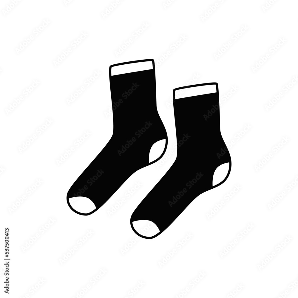 Socks icon in black flat glyph, filled style isolated on white background Socks icon in black flat glyph, filled style isolated on white background