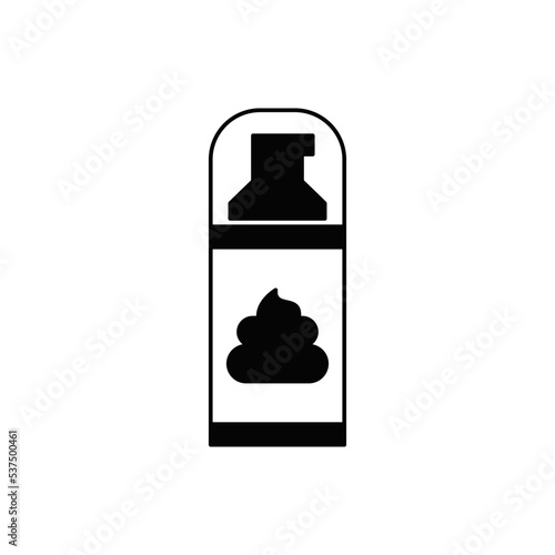 Shaving Foam icon in black flat glyph, filled style isolated on white background