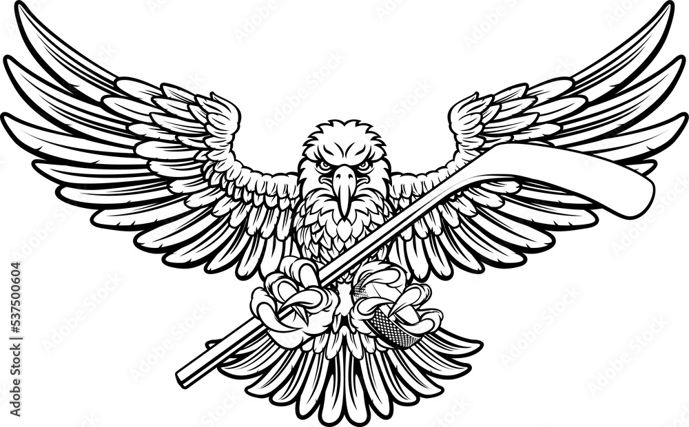 Obraz premium Eagle Ice Hockey Player Animal Sports Mascot