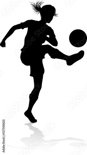 Female Soccer Football Player Woman Silhouette © Christos Georghiou