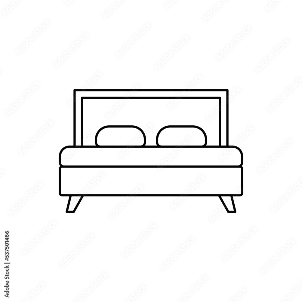 bed icon in line style icon, isolated on white background bed icon in line style icon, isolated on white background
