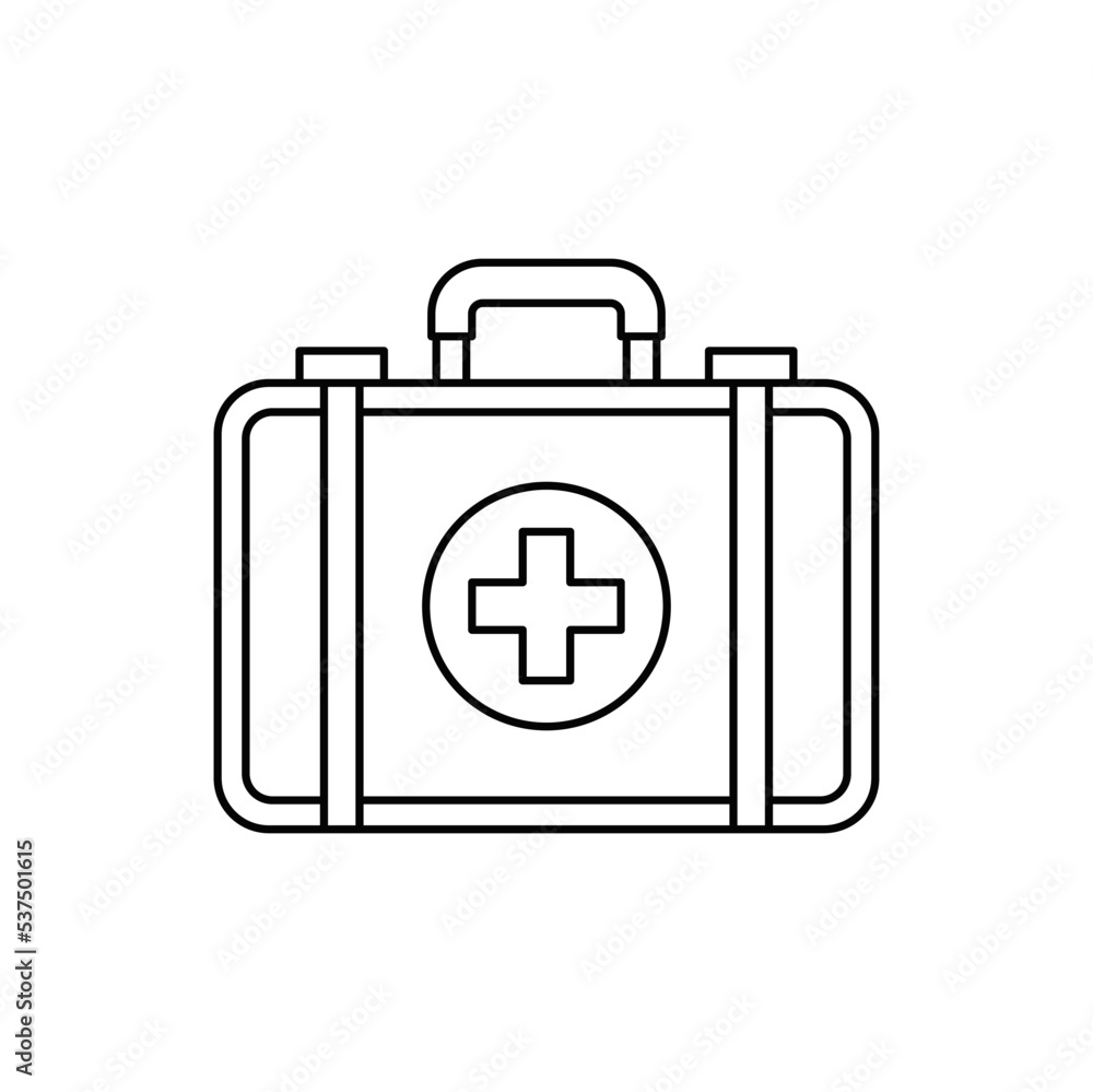 First aid icon in line style icon, isolated on white background First aid icon in line style icon, isolated on white background