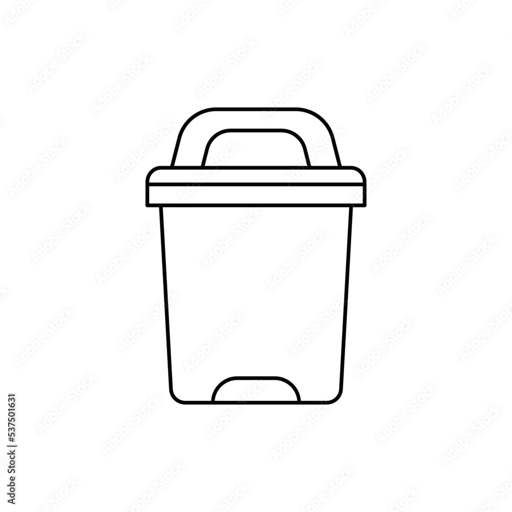 Trash can icon in line style icon, isolated on white background Trash can icon in line style icon, isolated on white background
