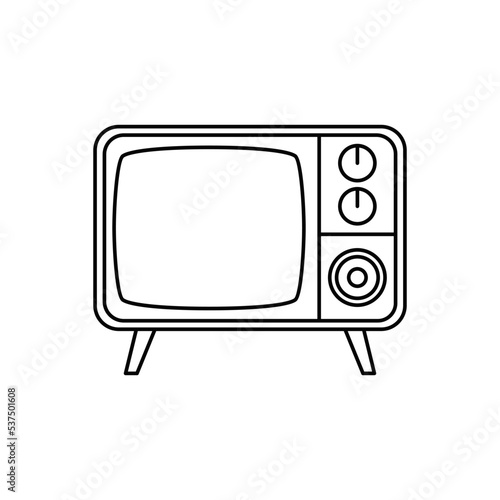 Television icon in line style icon, isolated on white background