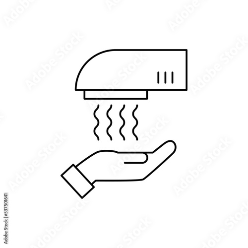 Hand drye icon in line style icon, isolated on white background