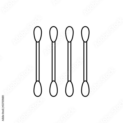 Cotton swabs icon in line style icon, isolated on white background