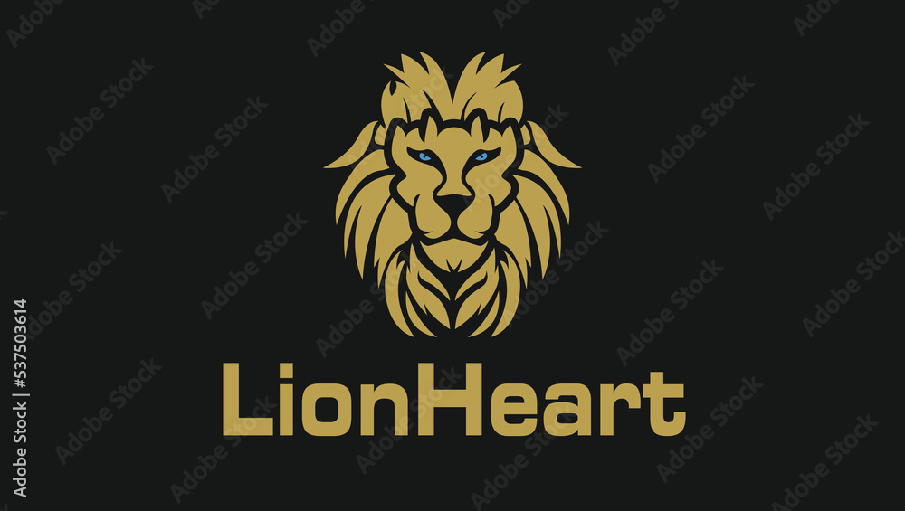 Lion Heart Bold Modern Logo Design Template Lion Heart Bold Modern Logo Design Template