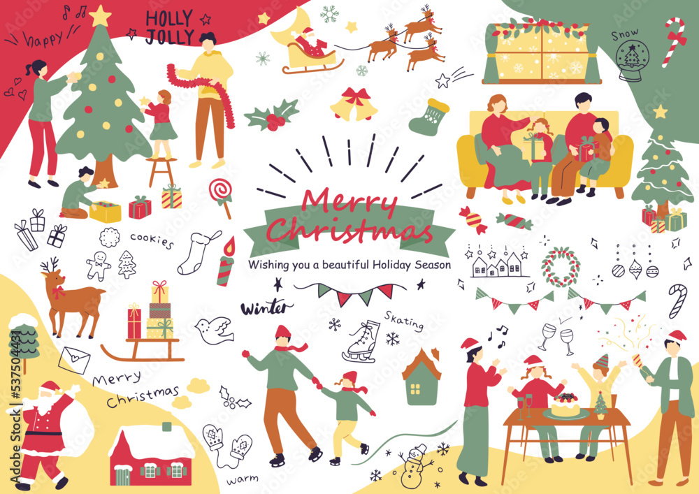 Fototapeta premium クリスマスを楽しむ人達