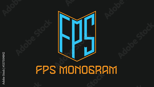 Shield FPS Monogram Lettermark Logo Design Template