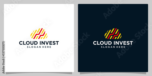 Creative cloud logo with line and symbol for modern marketing, analytic logo graphic design vector illustration. Symbol, icon, creative